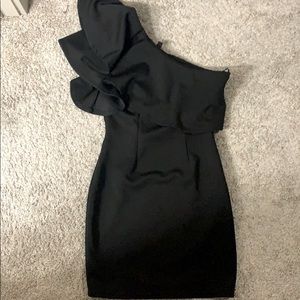 Black dress one shoulder
